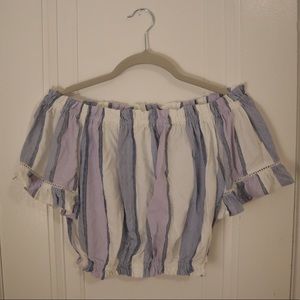 Ocean Drive M summer striped crop top